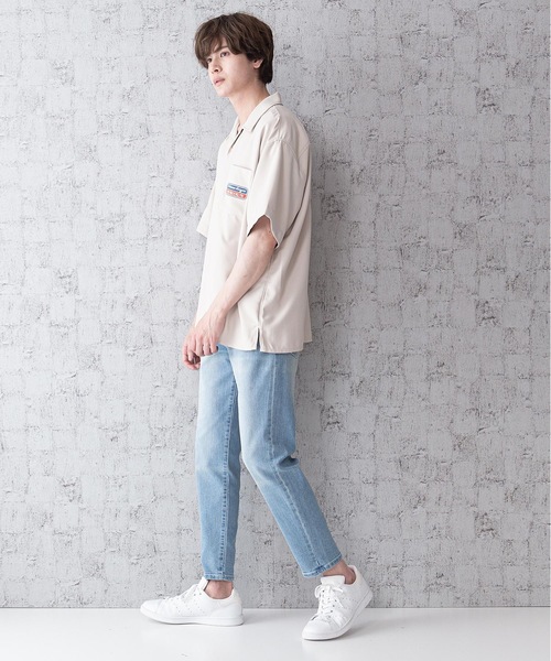 LB/S （エルビーエス）の「レトロ刺繍 半袖ビッグシルエットバックプリントオープンカラー（開襟）シャツ（シャツ/ブラウス・メンズ・グリーン/ベージュ/ホワイト/ブルー系その他・MEDIUM/LARGE）」の16枚目の写真