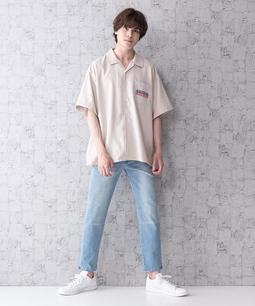 LB/S （エルビーエス）の「レトロ刺繍 半袖ビッグシルエットバックプリントオープンカラー（開襟）シャツ（シャツ/ブラウス・メンズ・グリーン/ベージュ/ホワイト/ブルー系その他・MEDIUM/LARGE）」の17枚目の写真