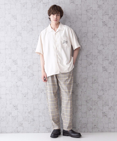 LB/S （エルビーエス）の「レトロ刺繍 半袖ビッグシルエットバックプリントオープンカラー（開襟）シャツ（シャツ/ブラウス・メンズ・グリーン/ベージュ/ホワイト/ブルー系その他・MEDIUM/LARGE）」の10枚目の写真