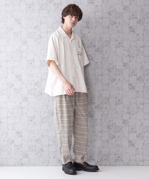 LB/S （エルビーエス）の「レトロ刺繍 半袖ビッグシルエットバックプリントオープンカラー（開襟）シャツ（シャツ/ブラウス・メンズ・グリーン/ベージュ/ホワイト/ブルー系その他・MEDIUM/LARGE）」の12枚目の写真