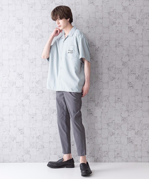 LB/S （エルビーエス）の「レトロ刺繍 半袖ビッグシルエットバックプリントオープンカラー（開襟）シャツ（シャツ/ブラウス・メンズ・グリーン/ベージュ/ホワイト/ブルー系その他・MEDIUM/LARGE）」の20枚目の写真