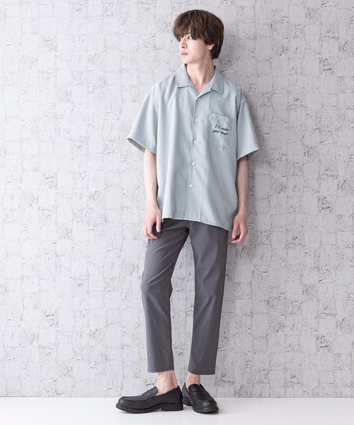 LB/S （エルビーエス）の「レトロ刺繍 半袖ビッグシルエットバックプリントオープンカラー（開襟）シャツ（シャツ/ブラウス・メンズ・グリーン/ベージュ/ホワイト/ブルー系その他・MEDIUM/LARGE）」の21枚目の写真