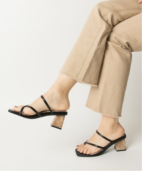 RANDA（ランダ）の「マーブルヒールトングミュールサンダル（サンダル・レディース・ブラック/ブラウン/ミント/クリーム・LL/S/M/L）」の2枚目の写真