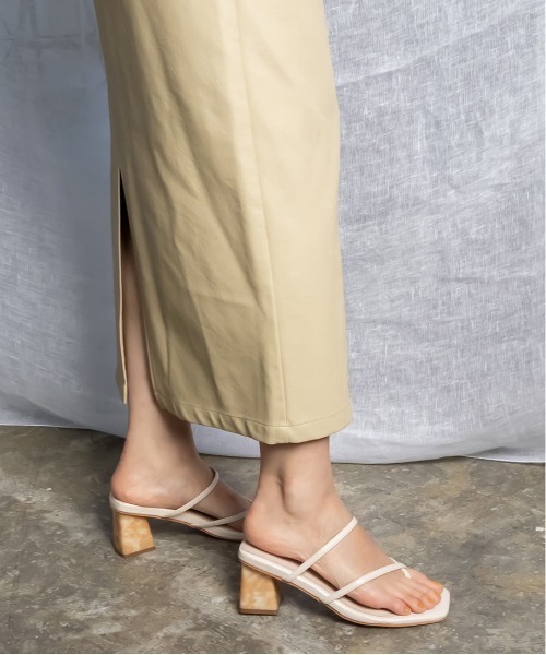 RANDA（ランダ）の「マーブルヒールトングミュールサンダル（サンダル・レディース・ブラック/ブラウン/ミント/クリーム・LL/S/M/L）」の10枚目の写真