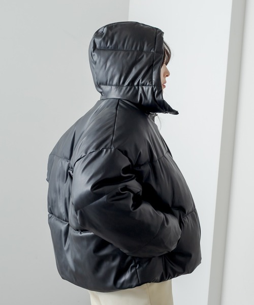 RASVOA(ラスボア)の「レザーフェイクダウンジャケット(ダウンジャケット/コート・レディース・ブラック・FREE)」の17枚目の写真