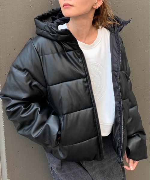 RASVOA(ラスボア)の「レザーフェイクダウンジャケット(ダウンジャケット/コート・レディース・ブラック・FREE)」の20枚目の写真