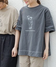 PUAL CE CIN | 配色ステッチ×プリントTシャツ(Tシャツ/カットソー)
