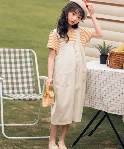 Ulysses(ユリシス)の「Tシャツ+サロペットセット(サロペット/オーバーオール・キッズ・ベージュ・110/120/130)」の4枚目の写真