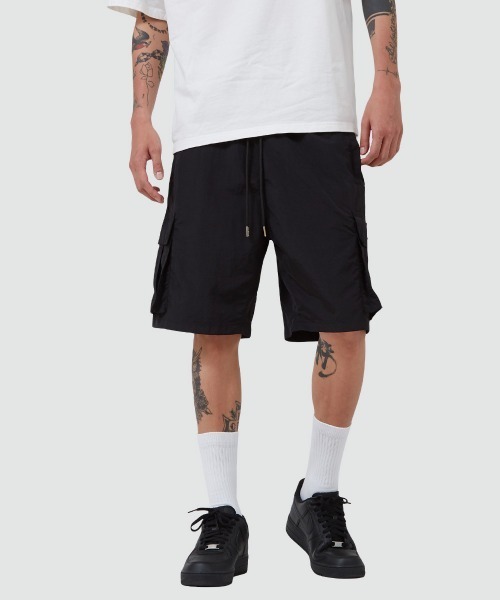 ESTRELLA（エストレラ）の「【ESTRELLA】 ナイロン カーゴ ショートパンツ 0107-ES002（カーゴパンツ・メンズ・ブラック・SMALL/MEDIUM/LARGE）」の6枚目の写真