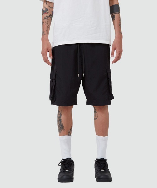 ESTRELLA（エストレラ）の「【ESTRELLA】 ナイロン カーゴ ショートパンツ 0107-ES002（カーゴパンツ・メンズ・ブラック・SMALL/MEDIUM/LARGE）」の9枚目の写真