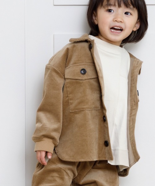 MAKE YOUR DAY（メイクユアデイ）の「コールテンCPOジャケット■80～140cm（その他アウター・キッズ・アイボリー/ベージュ・90/100/110/120/80/130/140）」の2枚目の写真