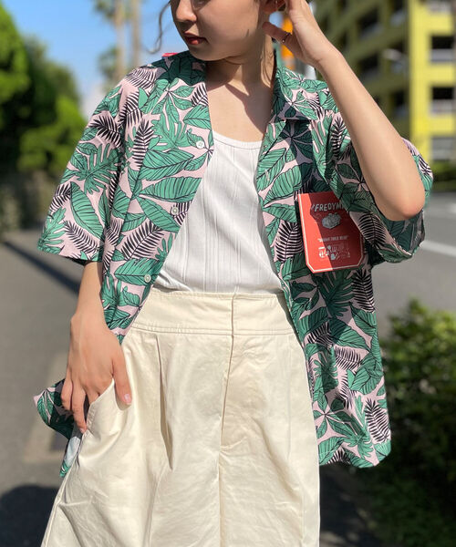 FREDY MAC（フレディーマック）の「【FREDYMAC ”SUNDAY TOOLS WEAR”】リーフ柄プリントシャツ（シャツ/ブラウス・メンズ・グリーン系その他7/ブルー系その他7/レッド系その他7・MEDIUM/LARGE）」の3枚目の写真