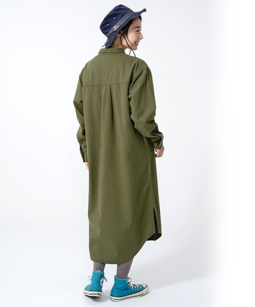 KRIFF MAYER Lady's Collection（クリフメイヤーレディースコレクション）の「ビエラ無地ワンピース（シャツワンピース・レディース・ベージュ/カラフル/ネイビー/オリーブ/オフホワイト・LARGE/MEDIUM）」の9枚目の写真