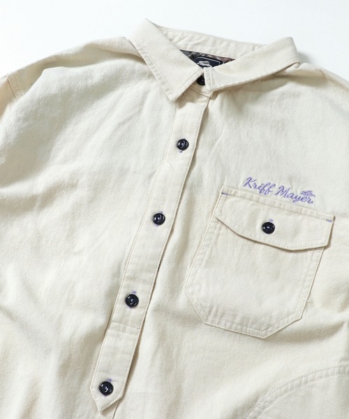 KRIFF MAYER Lady's Collection（クリフメイヤーレディースコレクション）の「ビエラ無地ワンピース（シャツワンピース・レディース・ベージュ/カラフル/ネイビー/オリーブ/オフホワイト・LARGE/MEDIUM）」の13枚目の写真