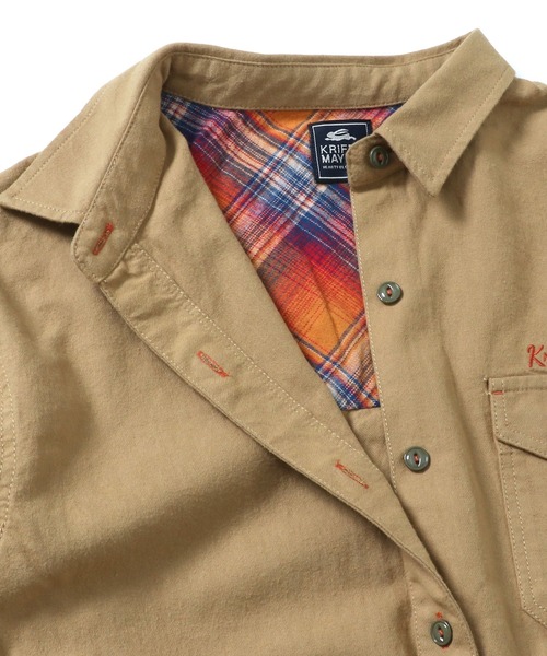 KRIFF MAYER Lady's Collection（クリフメイヤーレディースコレクション）の「ビエラ無地ワンピース（シャツワンピース・レディース・ベージュ/カラフル/ネイビー/オリーブ/オフホワイト・LARGE/MEDIUM）」の15枚目の写真