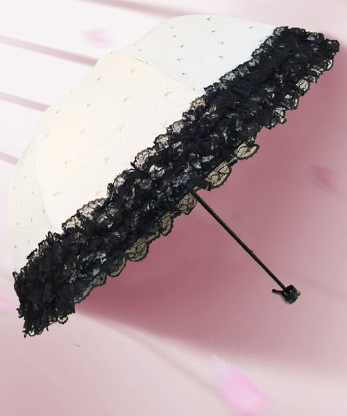 SMILE ORCHID（スマイルオーキッド）の「レース付き晴雨兼用折り畳み