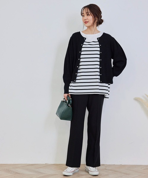 ROPE' PICNIC（ロペピクニック）の「【2WAY】カットテレコカーディガン（カーディガン/ボレロ・レディース・ブラック/キナリ/イエロー・38）」の10枚目の写真