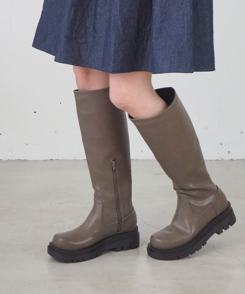 tiptop（ティップトップ）の「ボリュームソールロングブーツ（ブーツ・レディース・ブラック/ブラウン・M/L）」の6枚目の写真