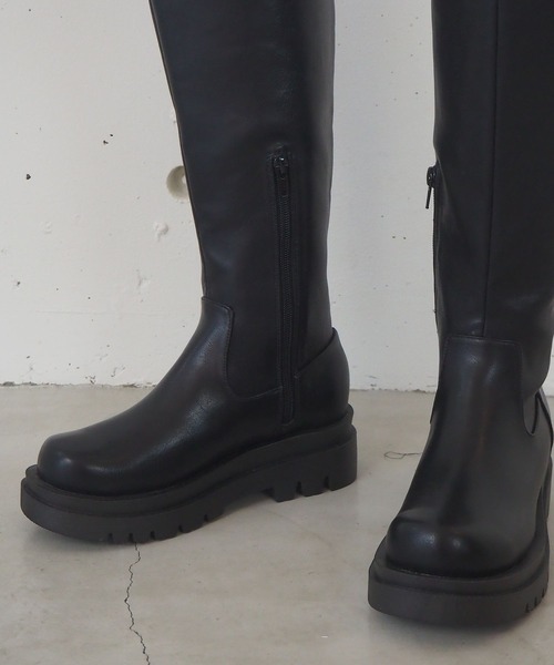 tiptop（ティップトップ）の「ボリュームソールロングブーツ（ブーツ・レディース・ブラック/ブラウン・M/L）」の9枚目の写真