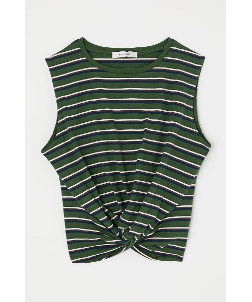 MOUSSY(マウジー)の「FRONT TWIST CROPPED トップス(タンクトップ・レディース・ブラック/ホワイト系その他/グリーン系その他/オレンジ・FREE)」の5枚目の写真