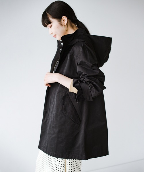 ♦本日希望価格にお値下げ♦✿AVIE✿テントラインパーカー黒 パーカーコート haco!（ハコ）の「どんなコーデにもパッと着てオシャレに見える！気軽