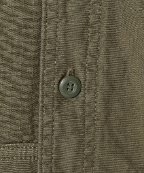 AVIREX（アヴィレックス）の「マテリアル パッチワーク バンドカラー シャツ / LONG SLEEVE MATERIAL PATCHWORK BAND COLLAR SHIRT / アヴィレックス / AVIREX（シャツ/ブラウス・メンズ・カーキ/オリーブ/ネイビー・X-LARGE/MEDIUM/XX-LARGE/LARGE）」の11枚目の写真
