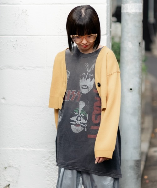 DuKKah（デュカ）の「Dukkah/【低身長向け】Vネックショートカーディガン（カーディガン/ボレロ・レディース・オレンジ系その他/ホワイト系その他/グリーン/ブラック/その他2/その他1/マルチ/レインボー/その他3/ブルー系その他5/ピンク/グリーン系その他/アニマル/レッド系その他/イエロー/アイボリー/パープル・X-SMALL）」の9枚目の写真