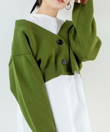 DuKKah | Dukkah/【低身長向け】Vネックショートカーディガン(カーディガン/ボレロ)
