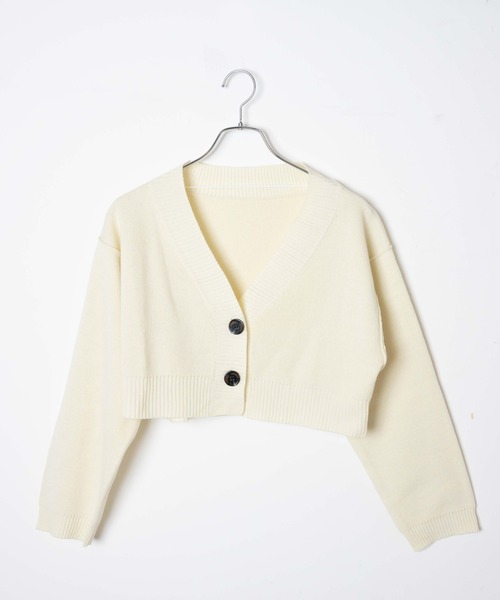 DuKKah（デュカ）の「Dukkah/【低身長向け】Vネックショートカーディガン（カーディガン/ボレロ・レディース・オレンジ系その他/ホワイト系その他/グリーン/ブラック/その他2/その他1/マルチ/レインボー/その他3/ブルー系その他5/ピンク/グリーン系その他/アニマル/レッド系その他/イエロー/アイボリー/パープル・X-SMALL）」の19枚目の写真