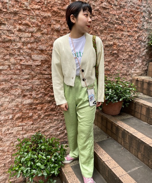 DuKKah（デュカ）の「Dukkah/【低身長向け】Vネックショートカーディガン（カーディガン/ボレロ・レディース・オレンジ系その他/ホワイト系その他/グリーン/ブラック/その他2/その他1/マルチ/レインボー/その他3/ブルー系その他5/ピンク/グリーン系その他/アニマル/レッド系その他/イエロー/アイボリー/パープル・X-SMALL）」の18枚目の写真