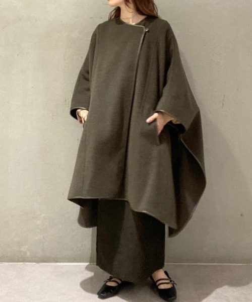 オシャレ☆BABYLONE MANTECO☆ポンチョ カーキ定価6万バビロン