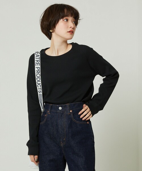 FREAK'S STORE（フリークスストア）の「ワッフルプルオーバー（Tシャツ/カットソー・レディース・ナチュラル/レンガ/その他13/オフホワイト/ブラック・ﾌﾘ-）」の3枚目の写真