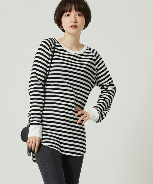 FREAK'S STORE（フリークスストア）の「ワッフルプルオーバー（Tシャツ/カットソー・レディース・ナチュラル/レンガ/その他13/オフホワイト/ブラック・ﾌﾘ-）」の5枚目の写真