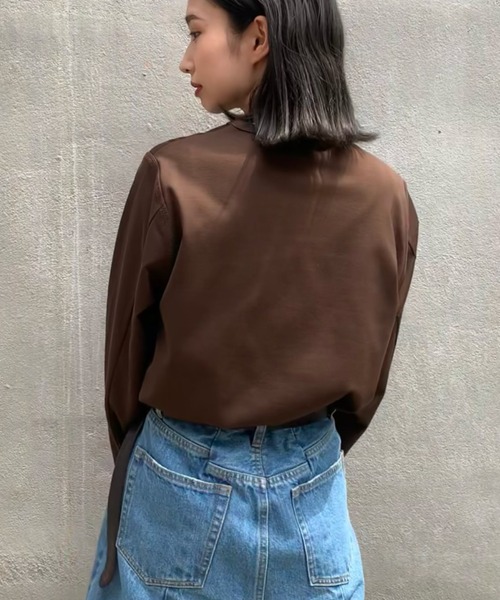 So_lemn（ソレム）の「【So_lemn/ソレム】袖スリットロンT（Tシャツ/カットソー・レディース・ブラウン/オフホワイト/グリーン・FREE）」の6枚目の写真