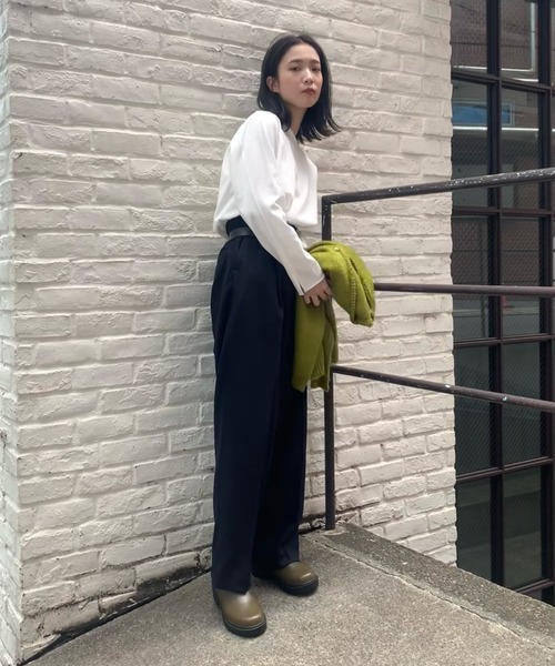 So_lemn（ソレム）の「【So_lemn/ソレム】袖スリットロンT（Tシャツ/カットソー・レディース・ブラウン/オフホワイト/グリーン・FREE）」の21枚目の写真