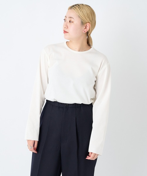 So_lemn（ソレム）の「【So_lemn/ソレム】袖スリットロンT（Tシャツ/カットソー・レディース・ブラウン/オフホワイト/グリーン・FREE）」の9枚目の写真