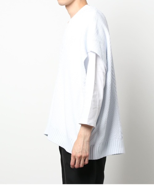 DANKE SCHON（ダンケシェーン）の「DankeSchon/ダンケシェーン/ジップアップニットベスト（ベスト・メンズ・ブラック/ホワイト/カーキ・FREE）」の4枚目の写真