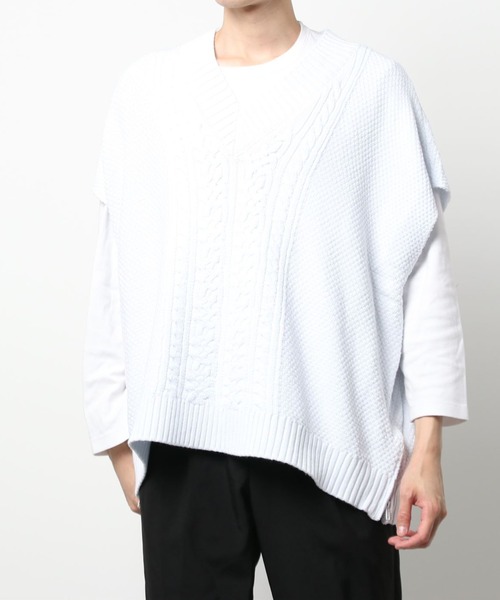 DANKE SCHON（ダンケシェーン）の「DankeSchon/ダンケシェーン/ジップアップニットベスト（ベスト・メンズ・ブラック/ホワイト/カーキ・FREE）」の17枚目の写真