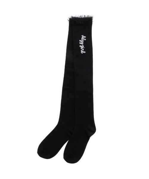 algy(アルジー)の「■チュールタテロゴニーハイソックス(ソックス/靴下・キッズ・ラベンダー/ブラック・21/24)」の2枚目の写真