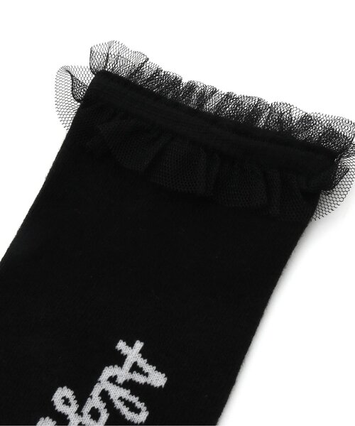 algy(アルジー)の「■チュールタテロゴニーハイソックス(ソックス/靴下・キッズ・ラベンダー/ブラック・21/24)」の3枚目の写真