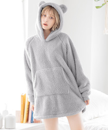 Dita | ぷっくり耳付き。もこもこくま耳パーカーワンピース(ルームワンピース)