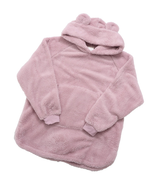 Dita（ディータ）の「ぷっくり耳付き。もこもこくま耳パーカーワンピース（ルームワンピース・レディース・ベージュ/パープル/ミント/ベビーピンク/アイボリー/サンドグレー/スモークピンク/グレイッシュブルー/アッシュブラウン/グリーン系その他/ピンク/サックスブルー・FREE）」の13枚目の写真