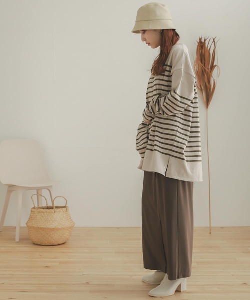 SENSE OF PLACE by URBAN RESEARCH（センスオブプレイスバイアーバンリサーチ）の「パネルボーダーバスクTシャツ（Tシャツ/カットソー・レディース・ブラック系その他/ホワイト系その他/ベージュ系その他・ONE）」の12枚目の写真