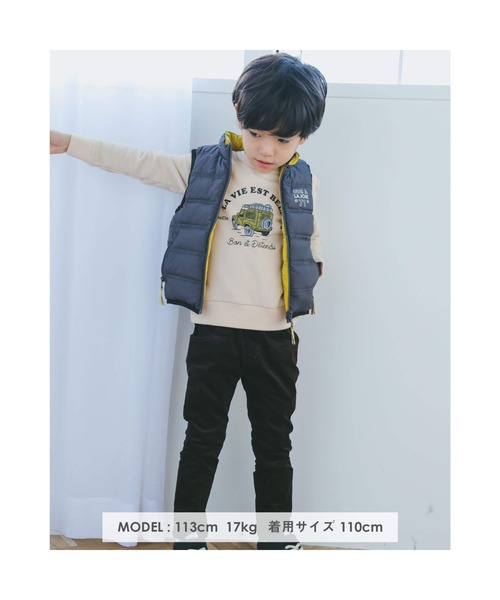 BeBe(ベベ)の「BeBe/リバーシブルロゴプリントハイネックダウンベスト(90~150cm)(ベスト・キッズ・グレー/ネイビー・90/150/140/130/120/110/100)」の21枚目の写真