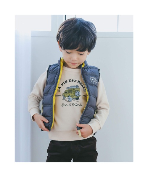 BeBe(ベベ)の「BeBe/リバーシブルロゴプリントハイネックダウンベスト(90~150cm)(ベスト・キッズ・グレー/ネイビー・90/150/140/130/120/110/100)」の22枚目の写真