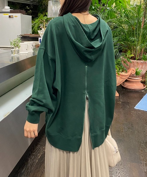 AS KNOW AS PINKY（アズノゥアズピンキー）の「BIGカレッジロゴフーディ（パーカー・レディース・チャコールグレー/オートミール/グリーン/オレンジ・FREE）」の5枚目の写真