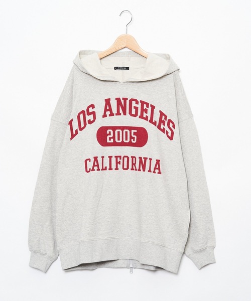 AS KNOW AS PINKY（アズノゥアズピンキー）の「BIGカレッジロゴフーディ（パーカー・レディース・チャコールグレー/オートミール/グリーン/オレンジ・FREE）」の11枚目の写真