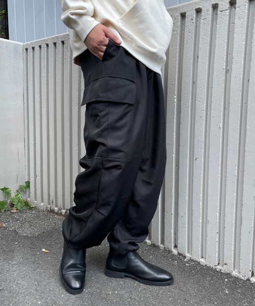 CIAOPANIC（チャオパニック）の「【WEB限定】ワイドシルエット ジョガーカーゴパンツ（カーゴパンツ・メンズ・ホワイト/ブラック/カーキ・FREE）」の3枚目の写真