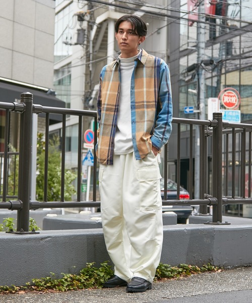 CIAOPANIC（チャオパニック）の「【WEB限定】ワイドシルエット ジョガーカーゴパンツ（カーゴパンツ・メンズ・ホワイト/ブラック/カーキ・FREE）」の6枚目の写真