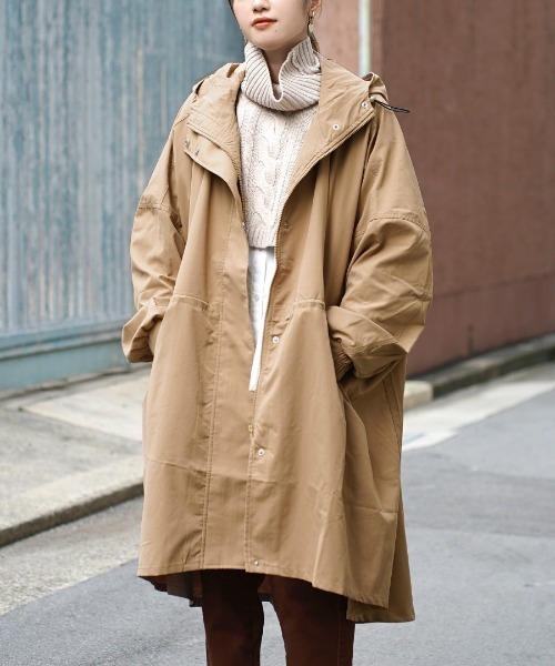 オーバーサイズ フレアモッズコート